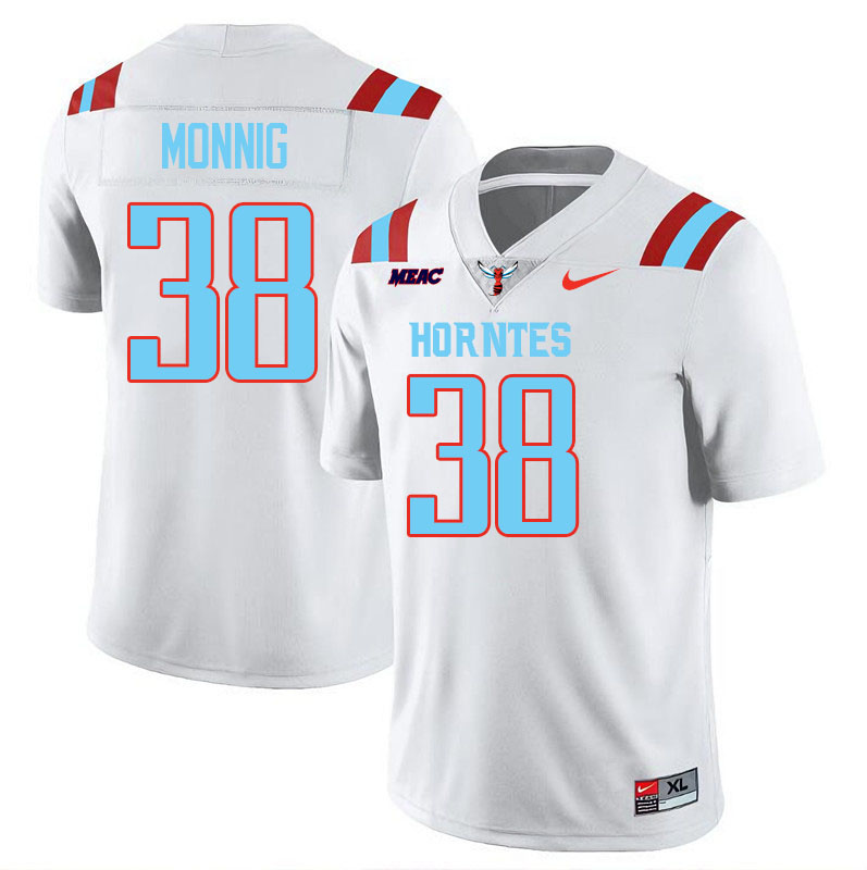 Delaware State Hornets #38 Thomas Monnig College Football Jerseys,Uniforms Stitched-White